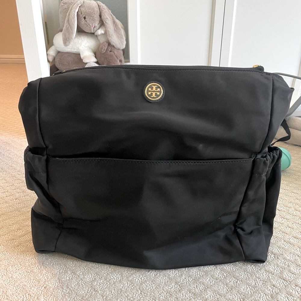 BRAND NEW, never used Tory Burch Diaper Bag black nylon NWT